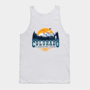 Colorado A Beautiful Place - Retro Vintage Mountains Nature Hiking Tank Top